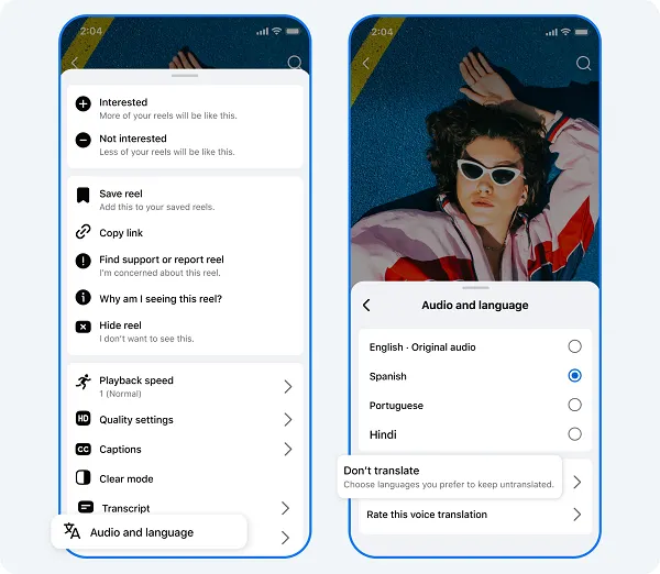 Instagram Reels adds more AI translations