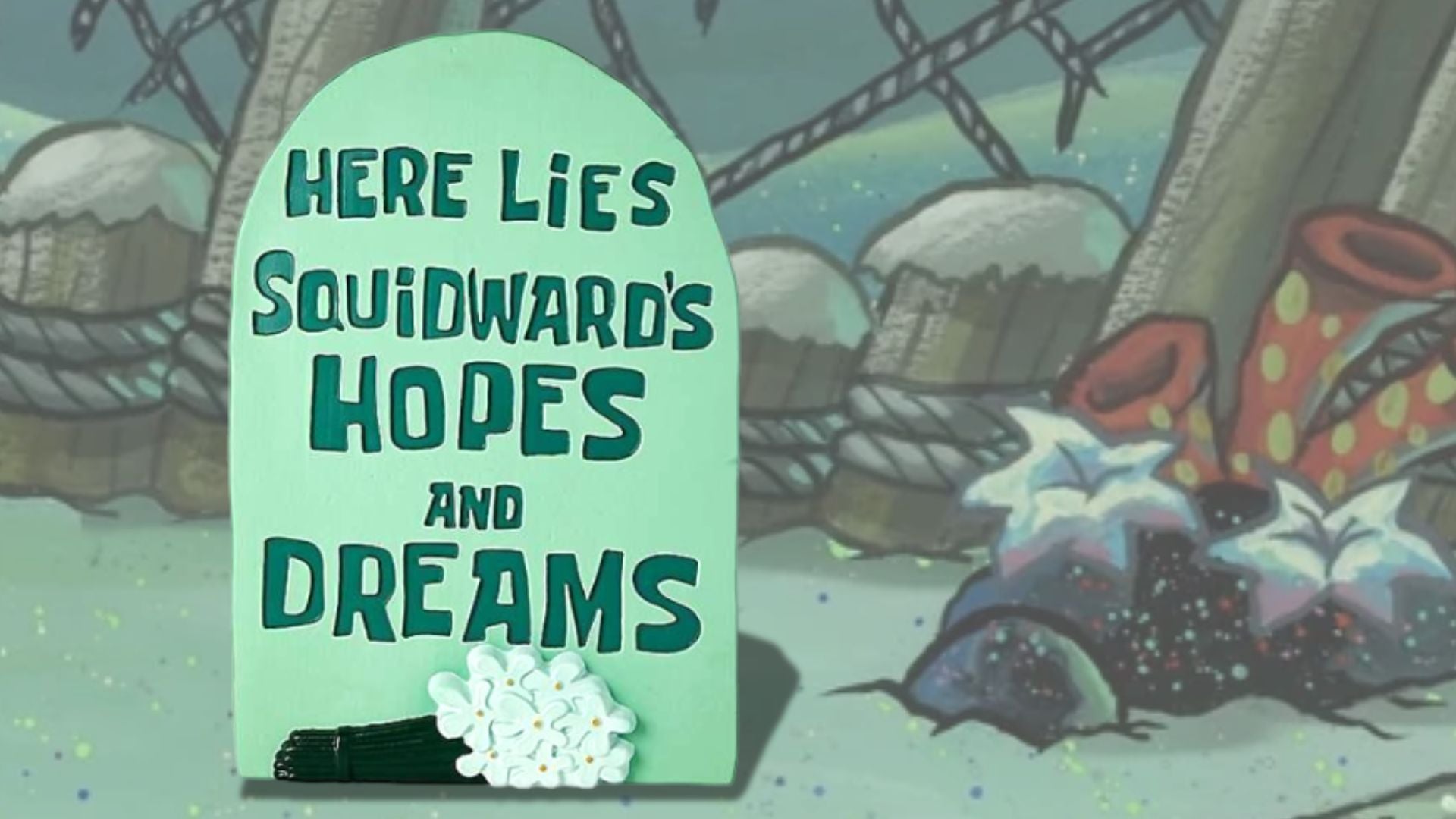Squidward’s Hopes and Dreams Tombstone Is the Best Part of Spirit Halloween’s 2026 Collection