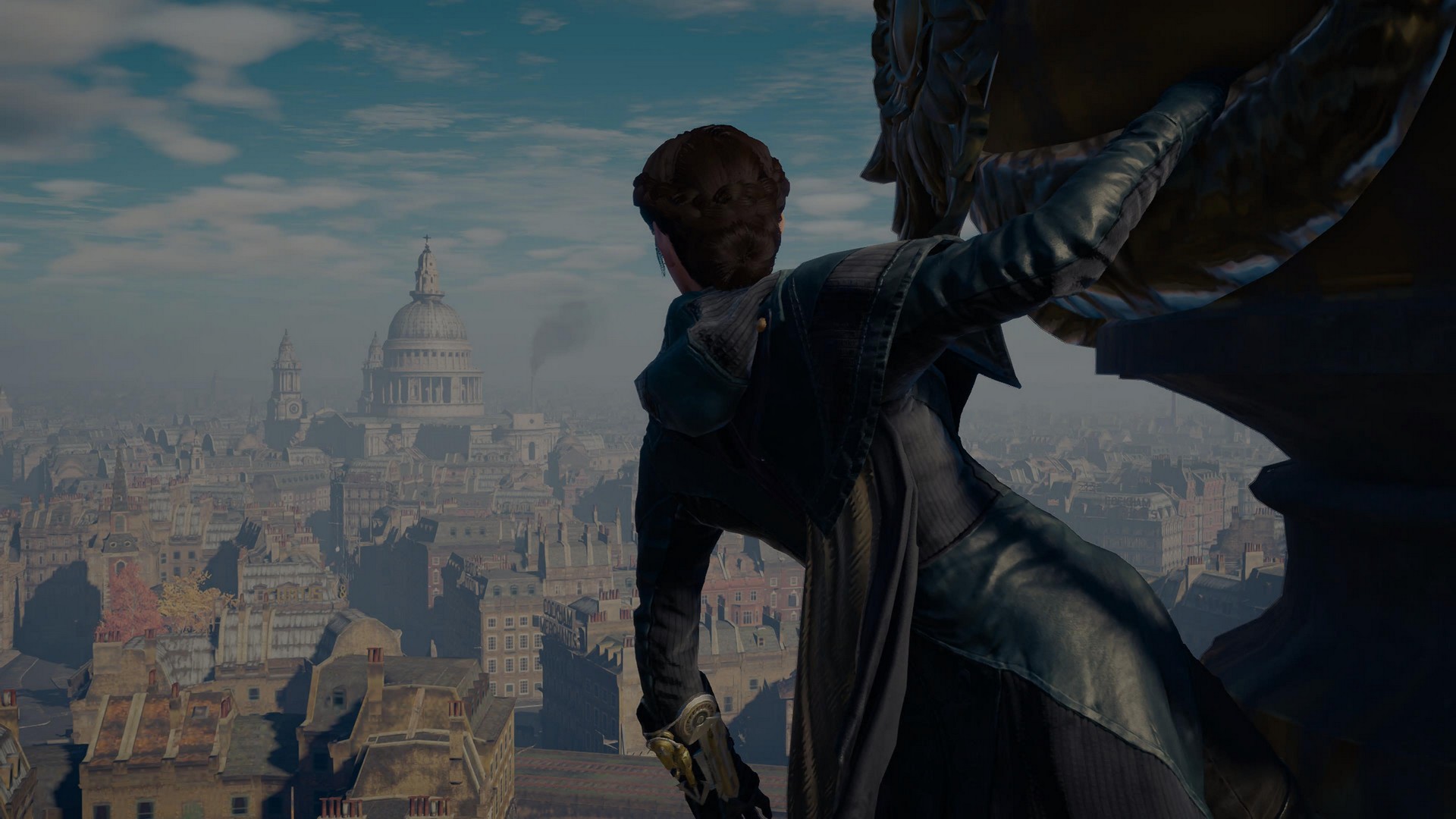 Evie looks out across London in Assassin's Creed Syndicate