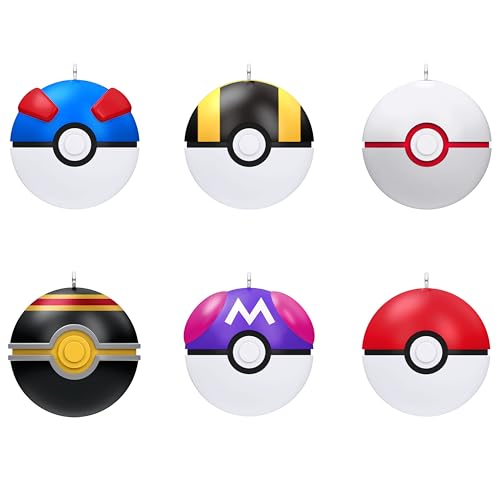 Hallmark Keepsake Christmas Ornaments 2026, Pokémon Poké Ball, Set of 6, Gifts for Gamers
