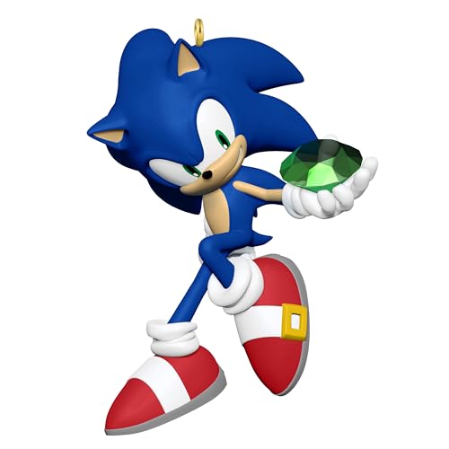 Hallmark Keepsake Christmas Ornament 2026, Sonic the Hedgehog Sonic With Chaos Emerald, Gifts for Gamers