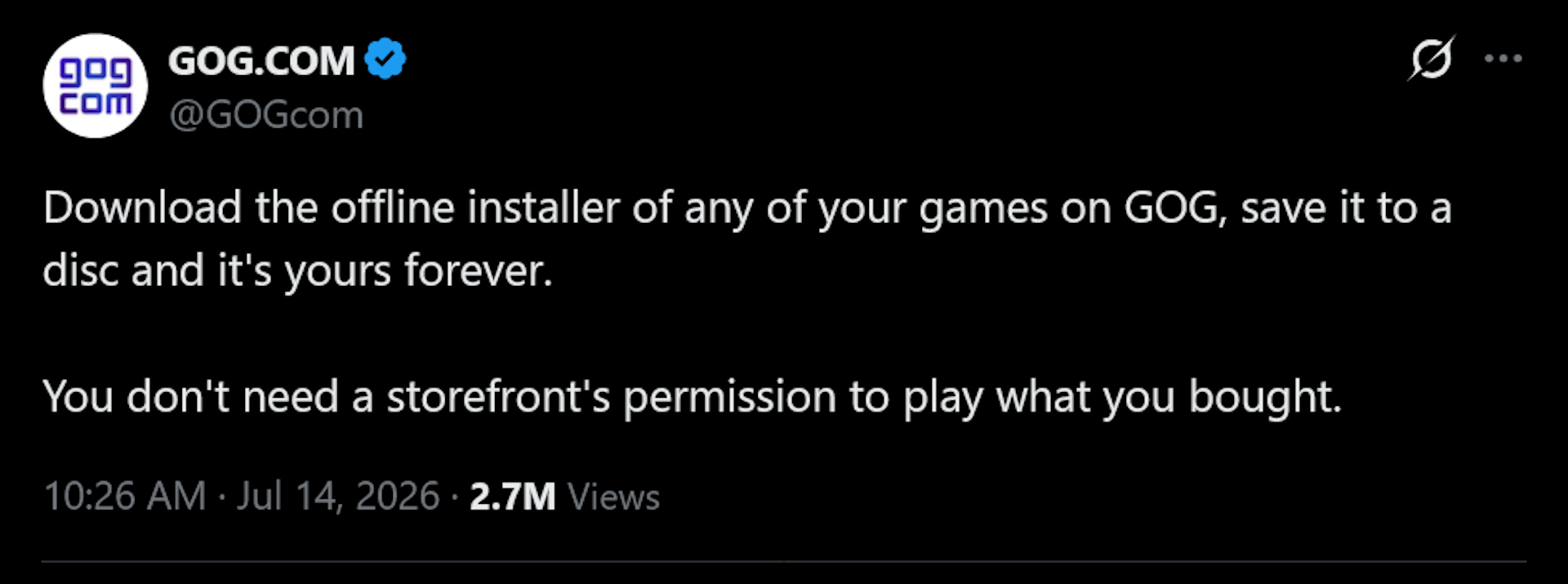 As Sony prepares to end game disc production, GOG jumps up to remind PC gamers that you can just make your own