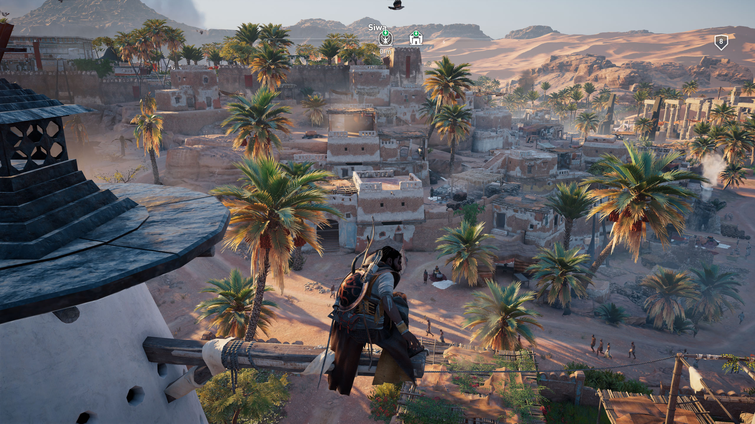 Sitting on a perch above a city in AC Origins