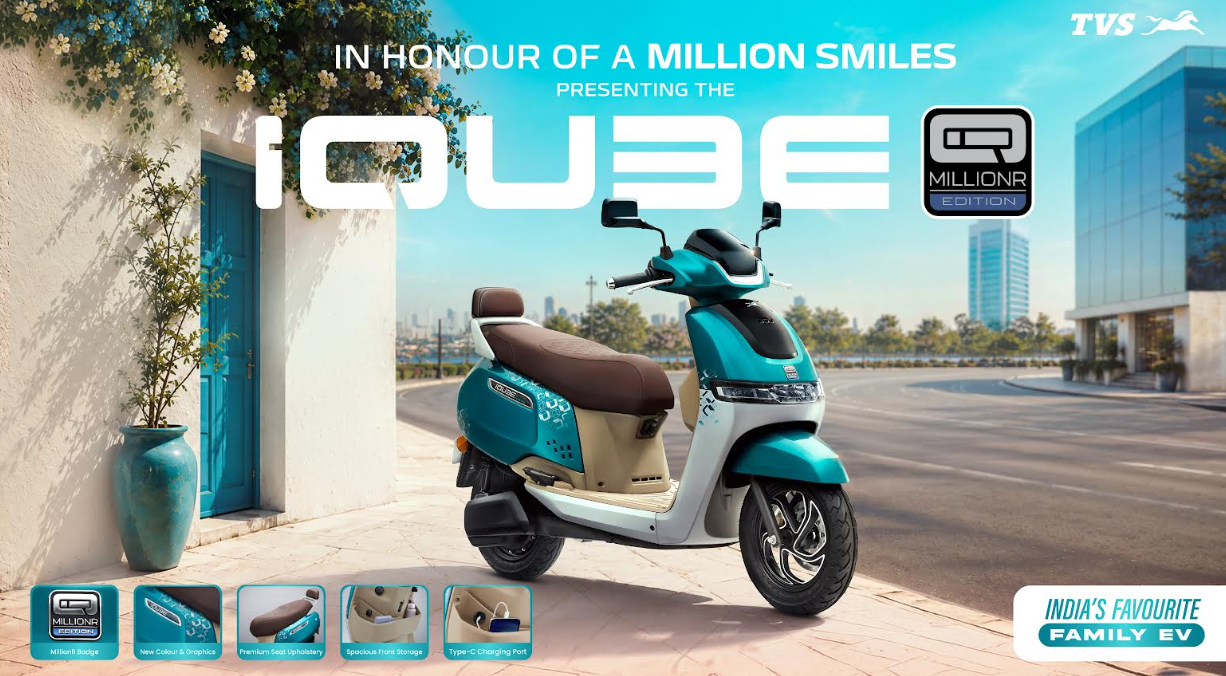 TVS iQube Marks One Million Customers with MillionR Special Edition