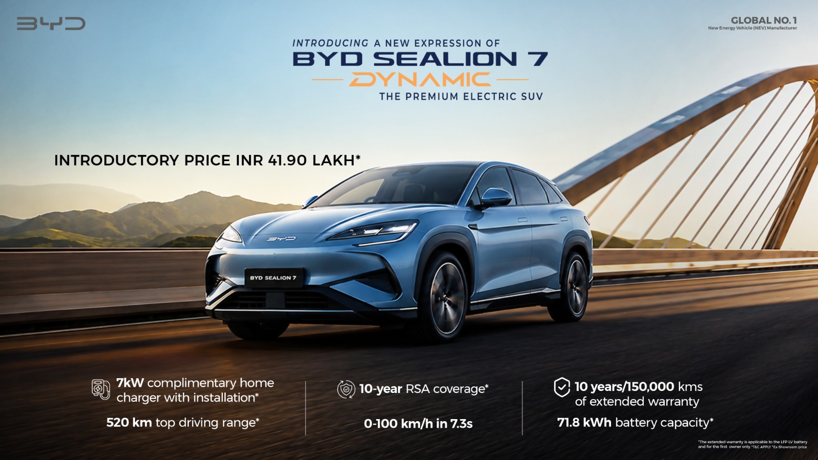BYD India Launches SEALION 7 Dynamic, Expanding Its Premium eSUV Lineup